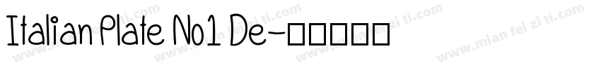 Italian Plate No1 De字体转换